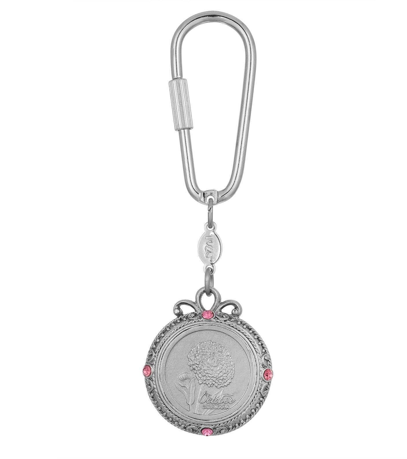 1928 Jewelry Crystal Flower of The Month Carabiner Key Chain