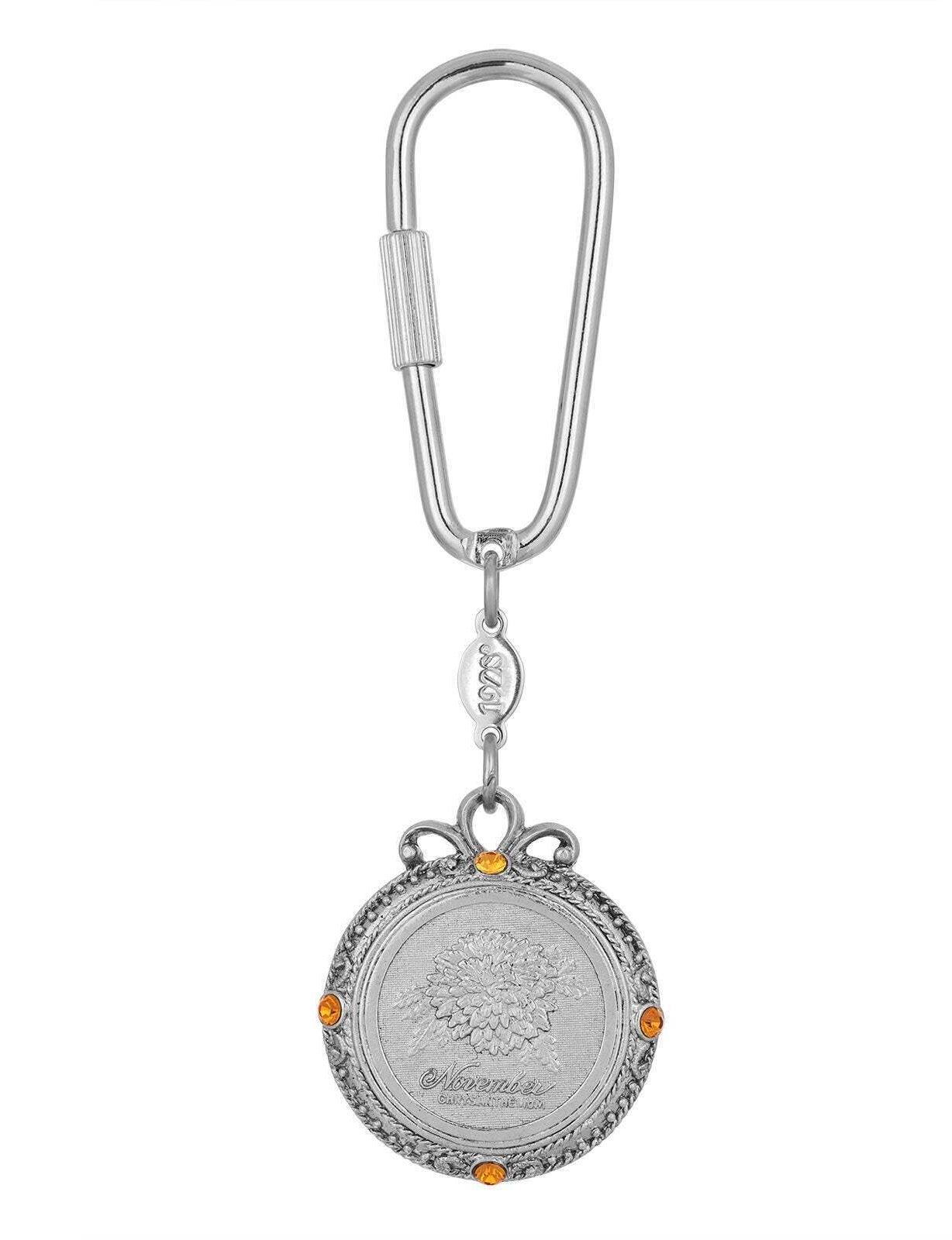 1928 Jewelry Crystal Flower of The Month Carabiner Key Chain