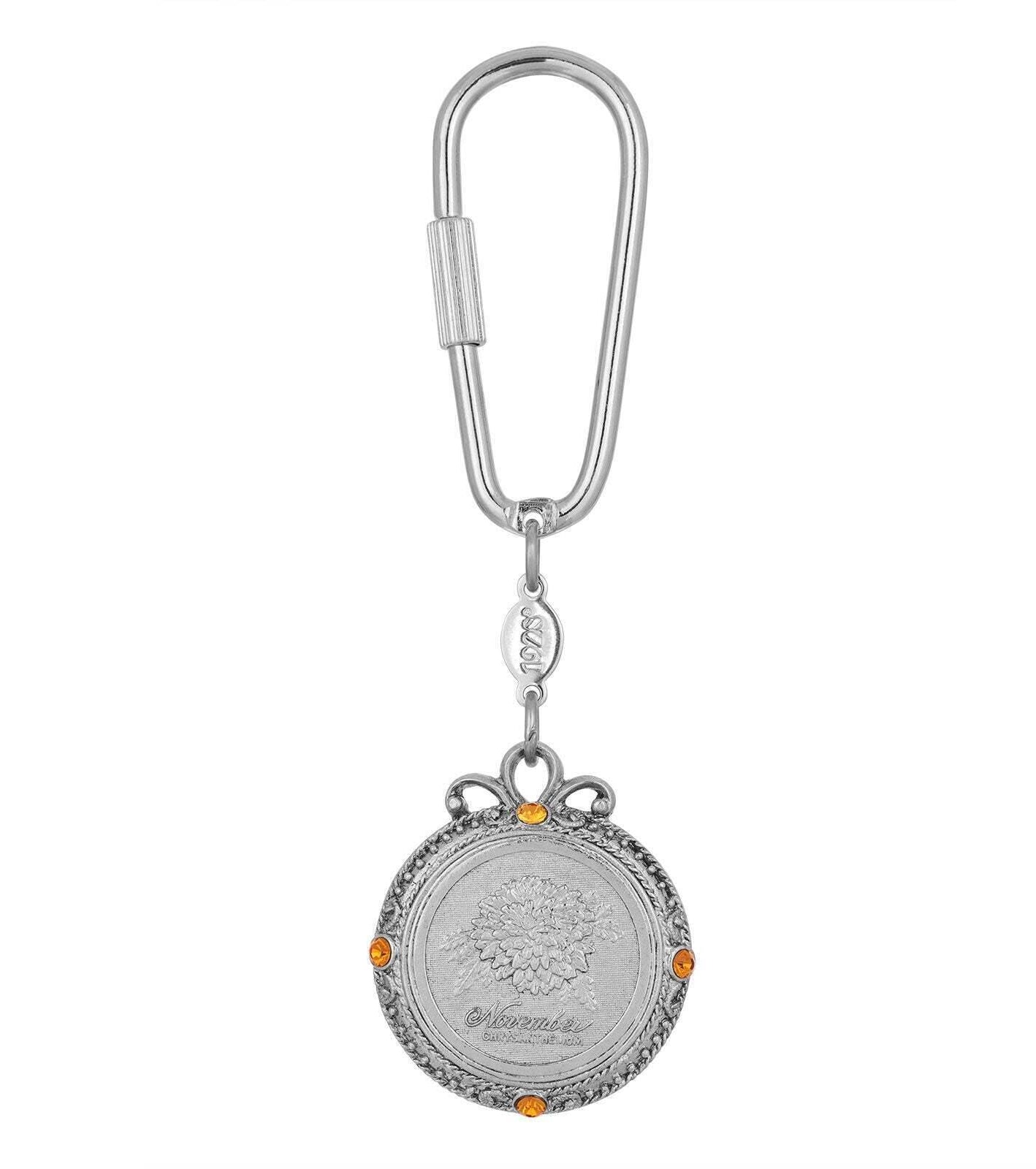 1928 Jewelry Crystal Flower of The Month Carabiner Key Chain