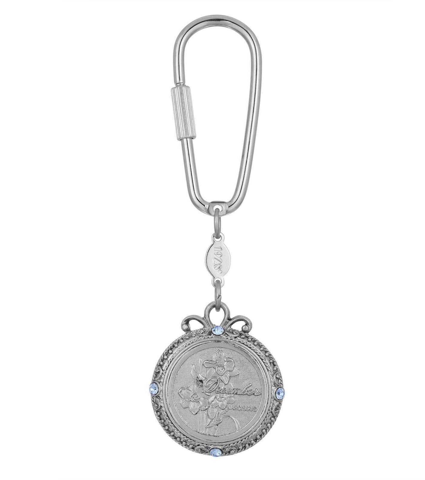 1928 Jewelry Crystal Flower of The Month Carabiner Key Chain