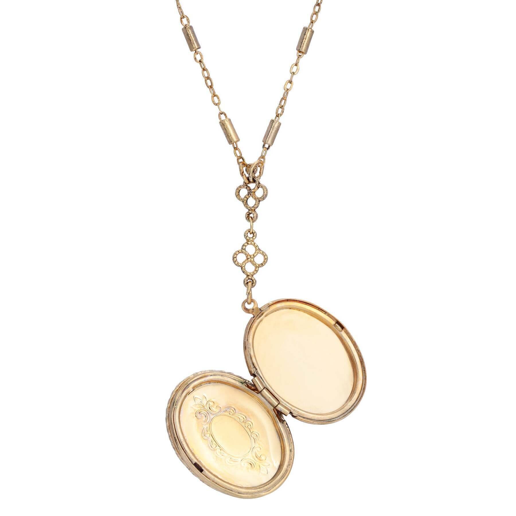 1928 Jewelry Pre-Raphaelite Art Inspired Locket Necklace 28"