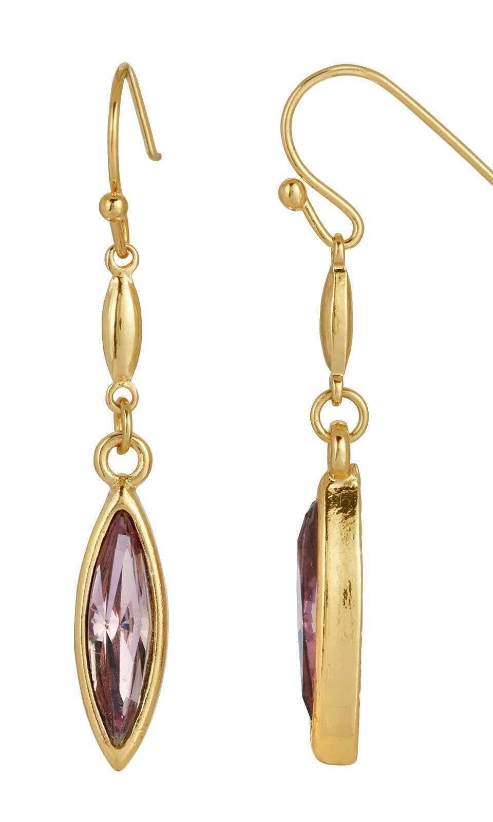 1928 Jewelry Classic Navette Crystal Wire Drop Earrings