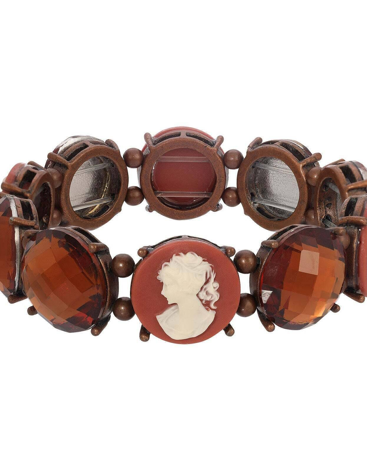 1928 Jewelry Topaz And Stone Stretch Bracelet