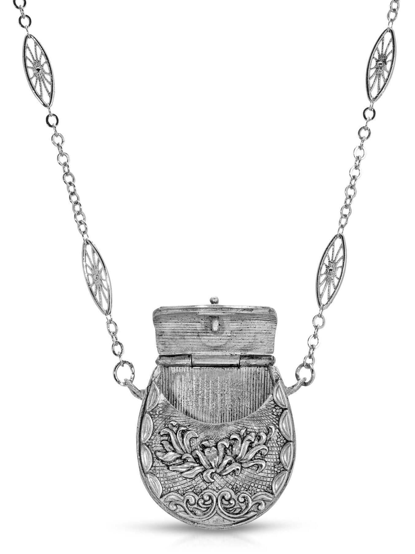 1928 Jewelry Vintage Purse Pendant Necklace 34"