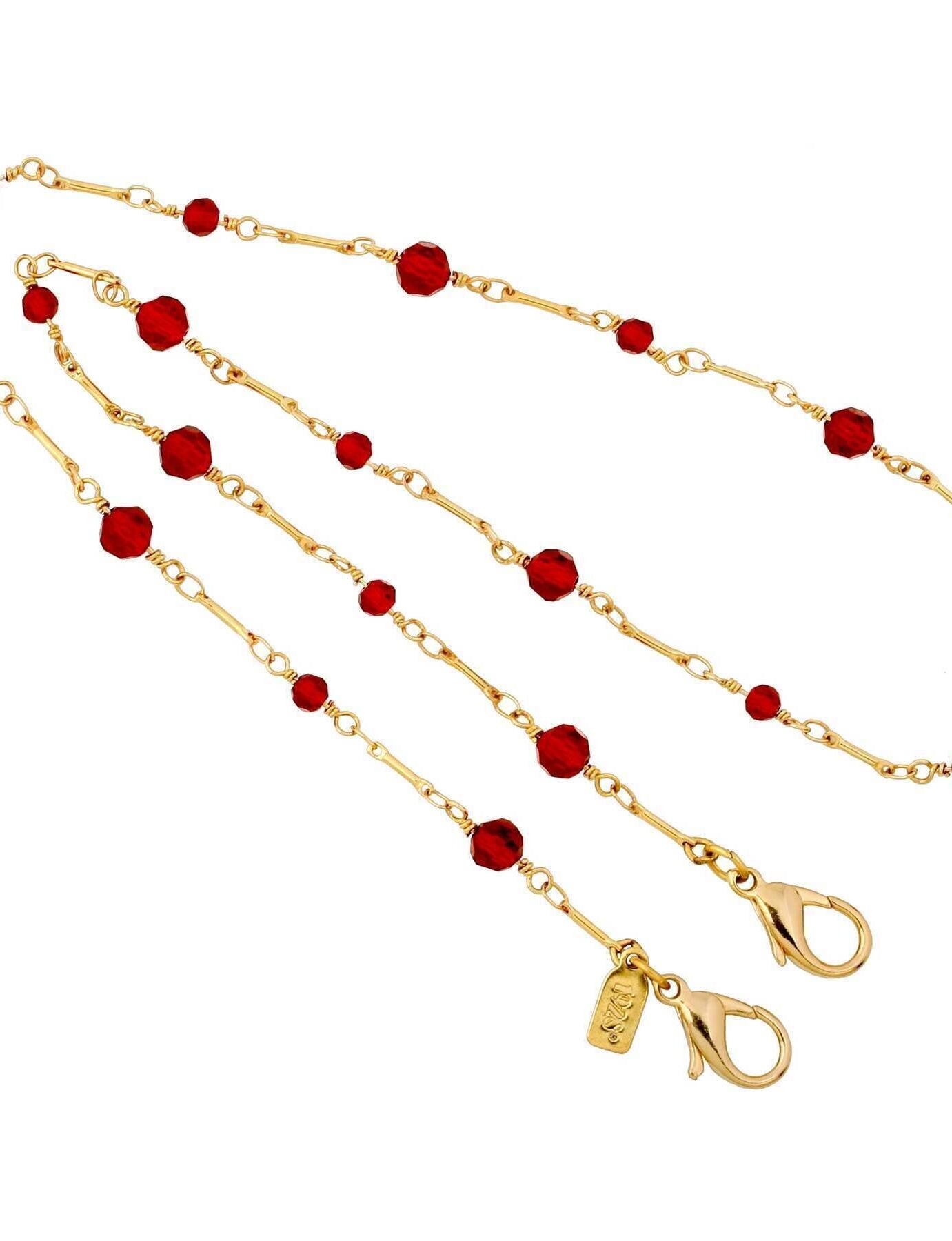 1928 Jewelry Glass Bead Face Mask Chain Holder 22 Inches