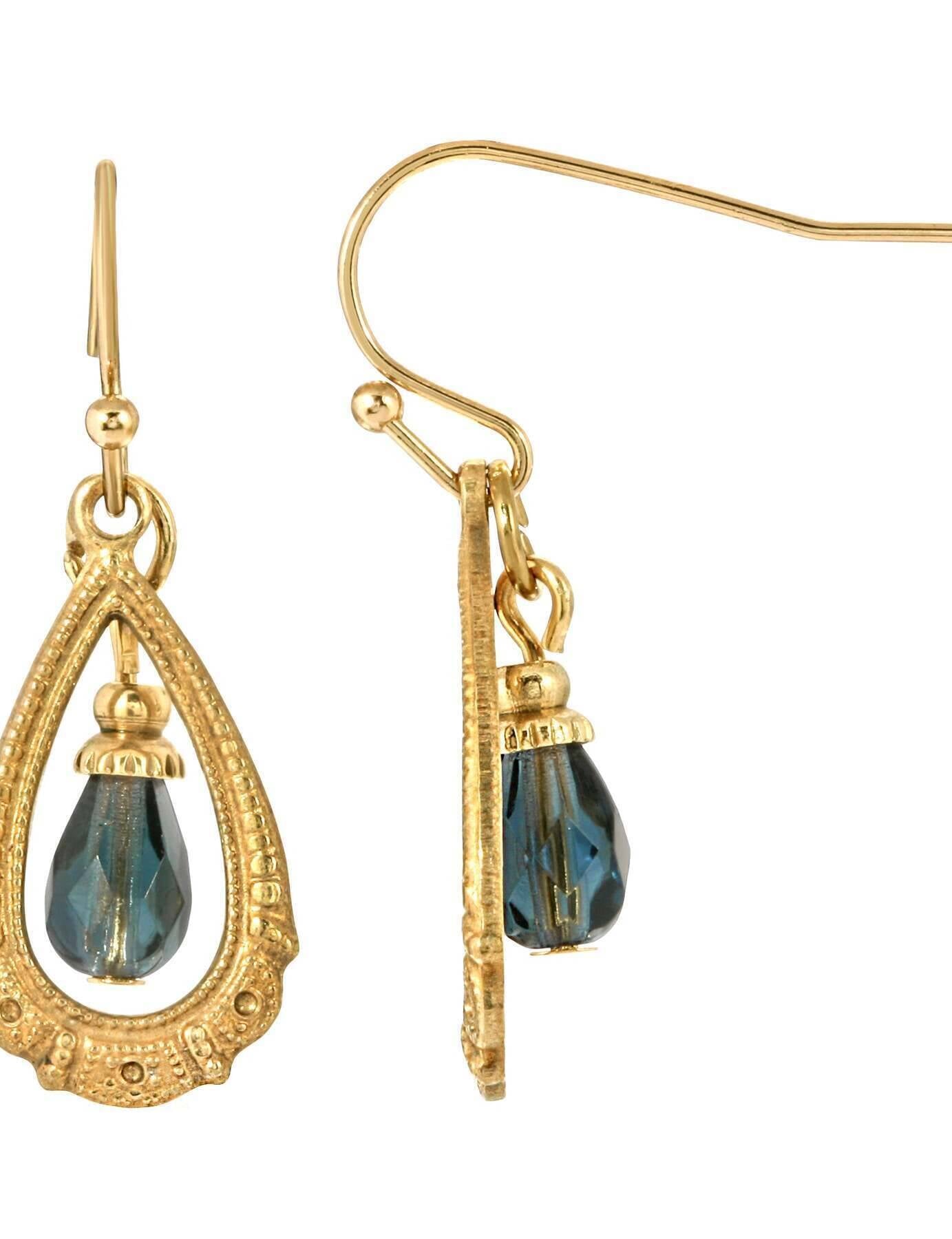 1928 Jewelry Elegancia Antigua Teardrop Crystal Dangle Earrings