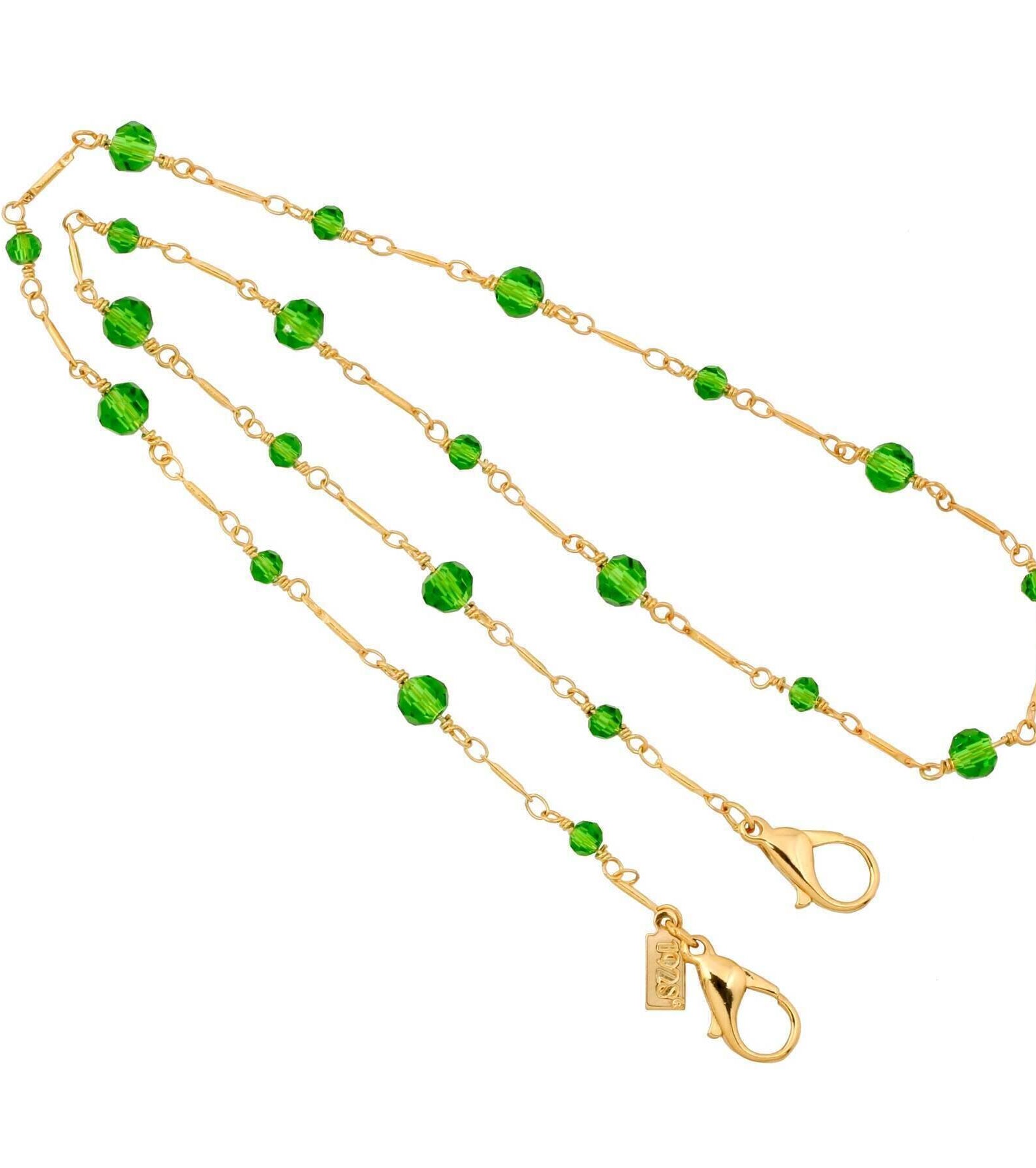 1928 Jewelry Glass Bead Face Mask Chain Holder 22 Inches