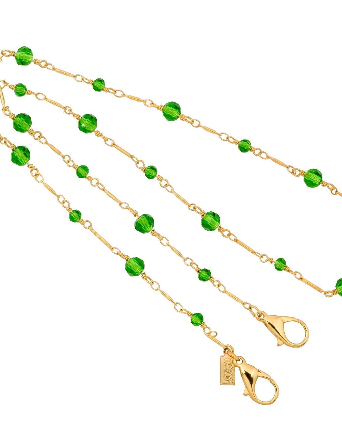 1928 Jewelry Glass Bead Face Mask Chain Holder 22 Inches