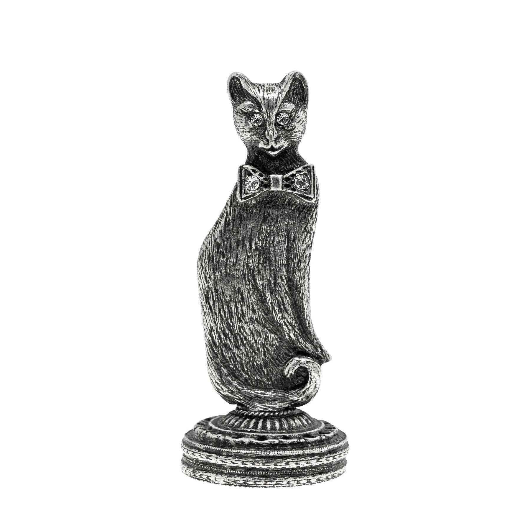 1928 Jewelry Cat with Bow Tie Wax Stamp Rose