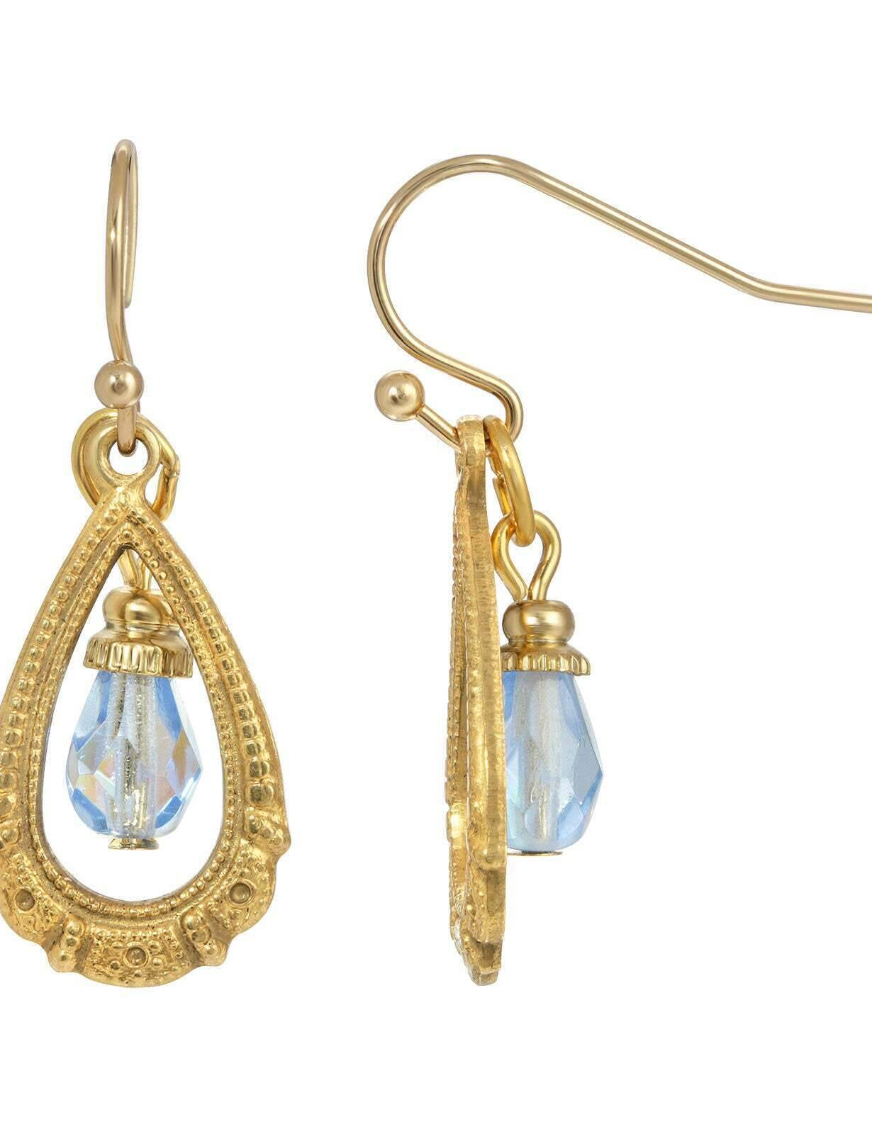 1928 Jewelry Elegancia Antigua Teardrop Crystal Dangle Earrings
