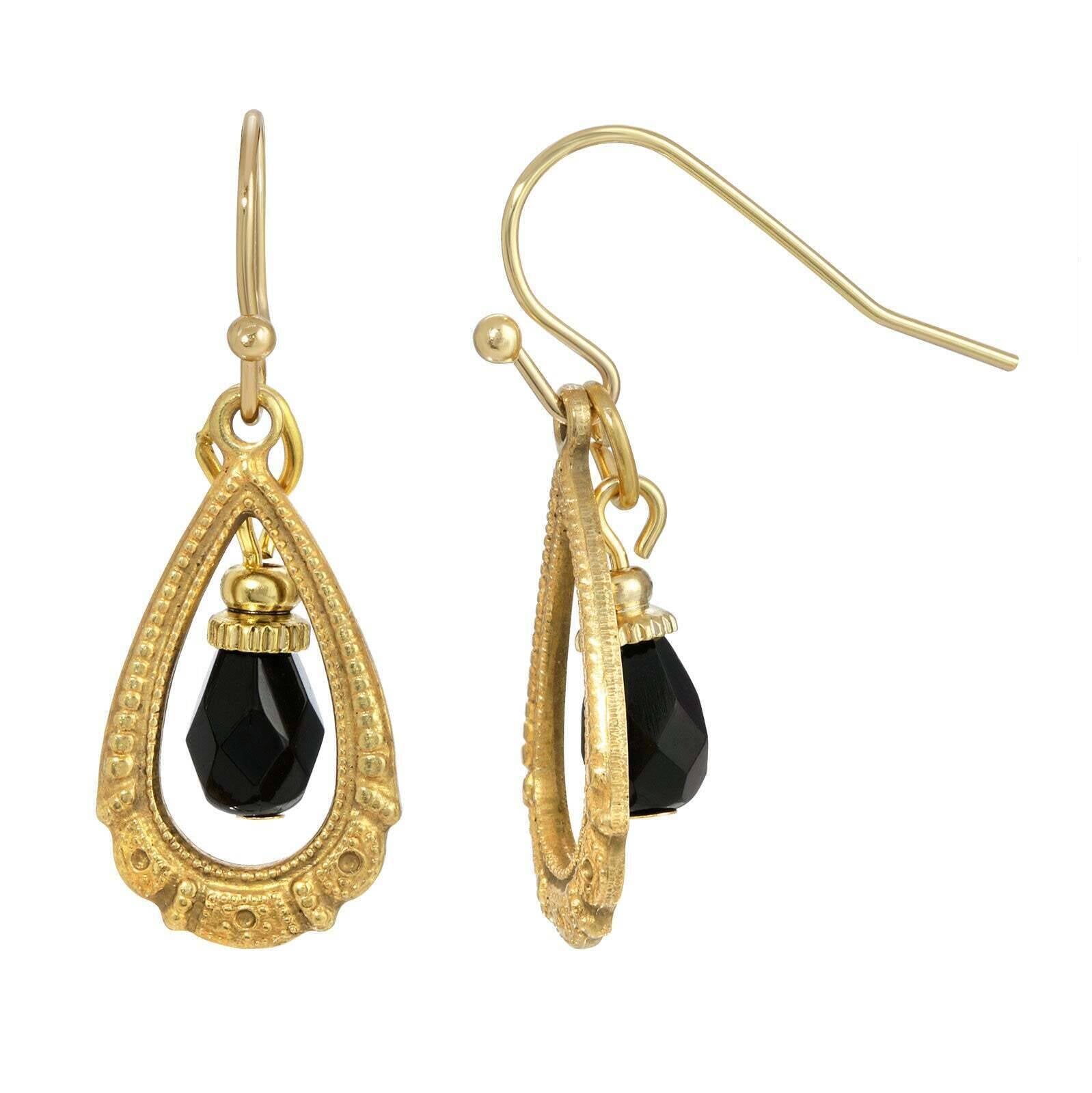 1928 Jewelry Elegancia Antigua Teardrop Crystal Dangle Earrings