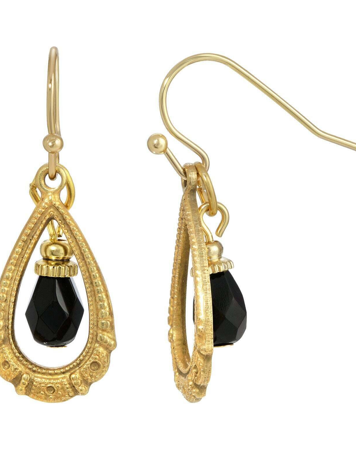 1928 Jewelry Elegancia Antigua Teardrop Crystal Dangle Earrings