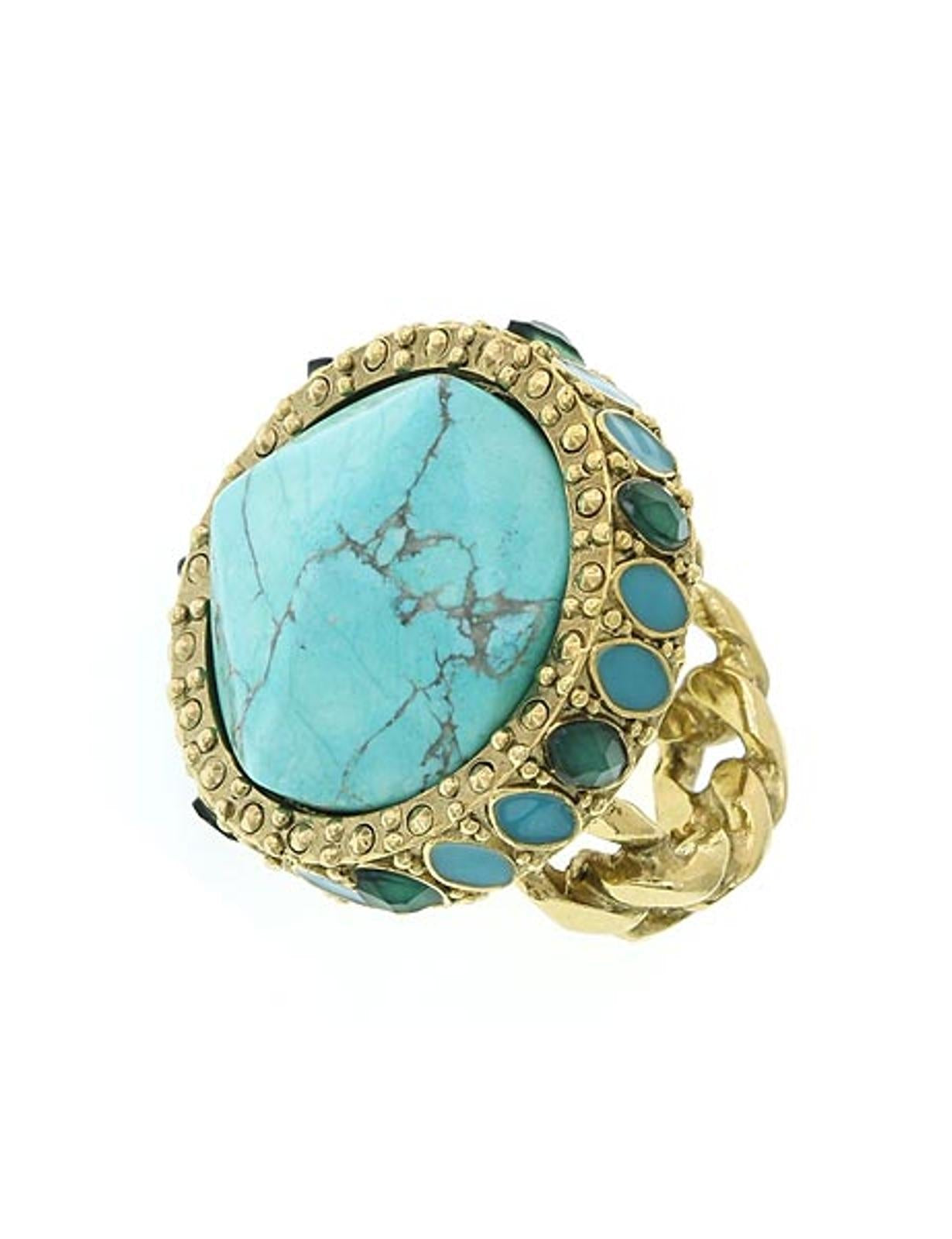 2028 Jewelry Oasis Green & Turquoise Stone Round Ring