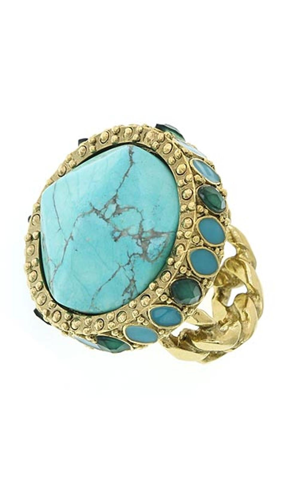 2028 Jewelry Oasis Green & Turquoise Stone Round Ring