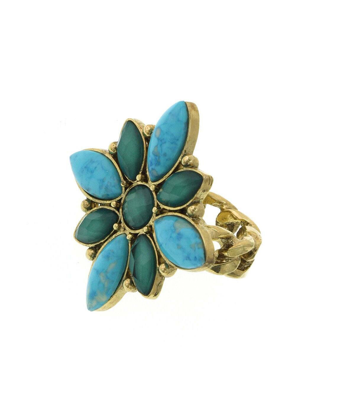2028 Jewelry Oasis Green & Turquoise Stone Marquise Ring