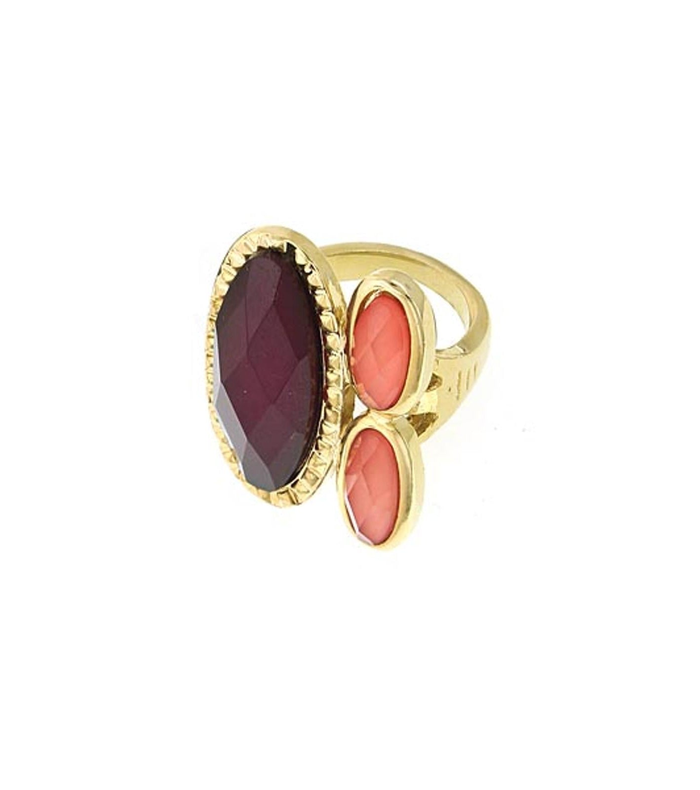 1928 Jewelry Raspberry & Peach Stone Ring