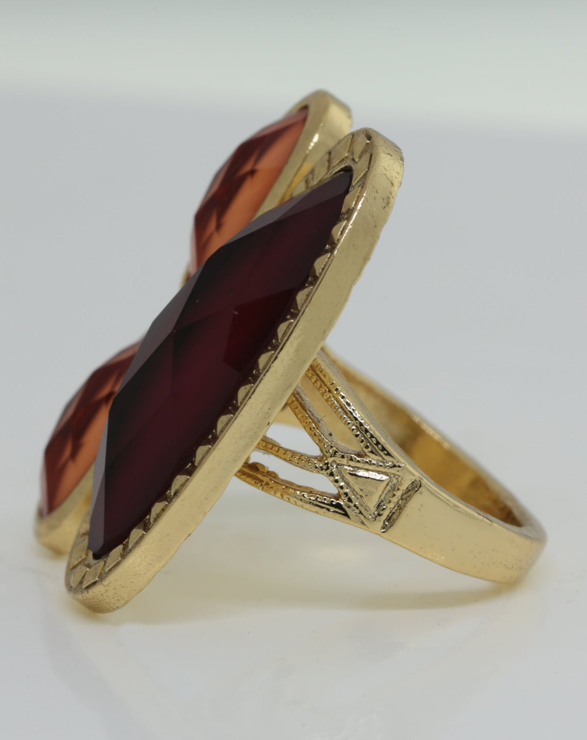 1928 Jewelry Raspberry & Peach Stone Ring