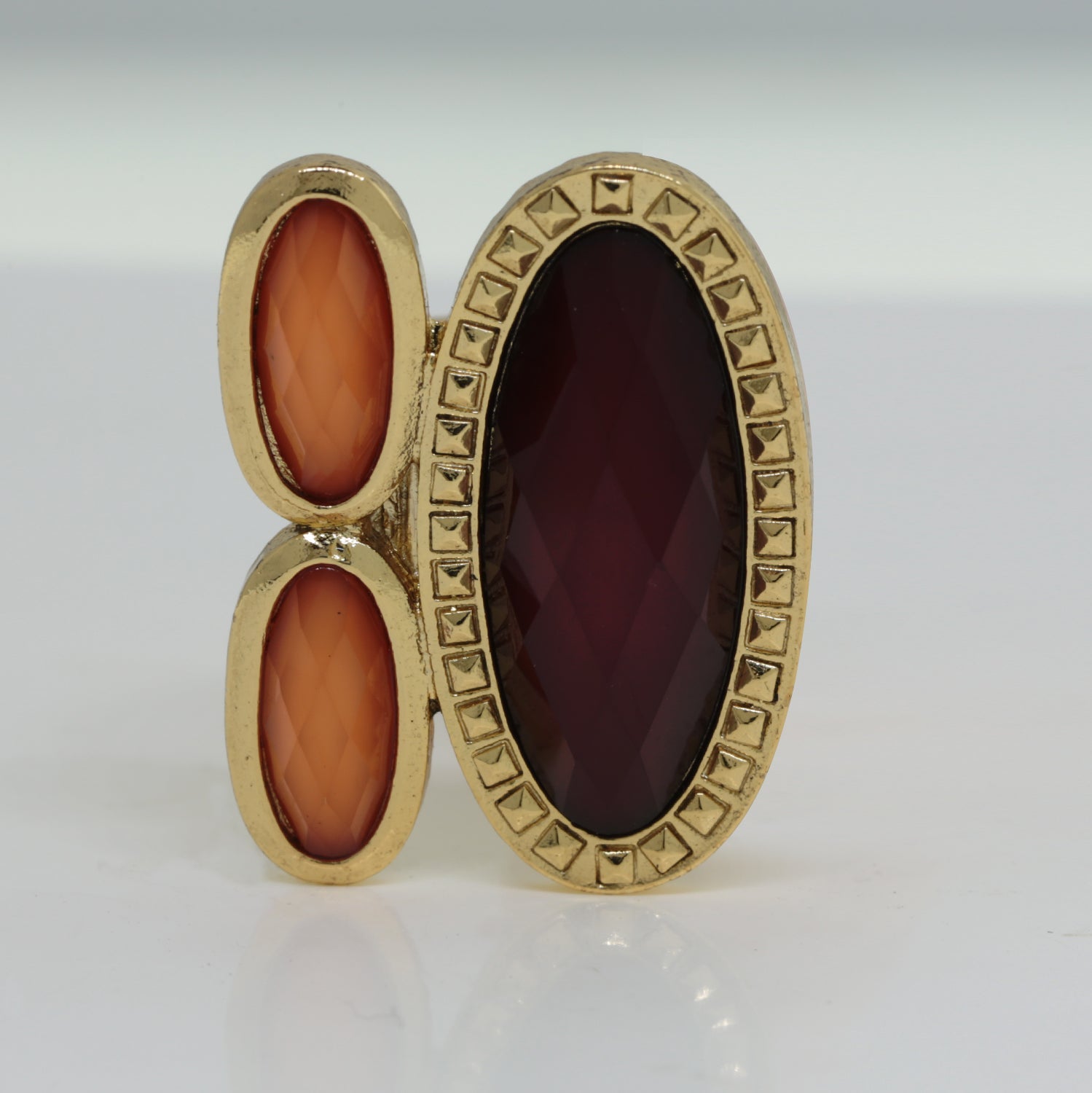1928 Jewelry Raspberry & Peach Stone Ring
