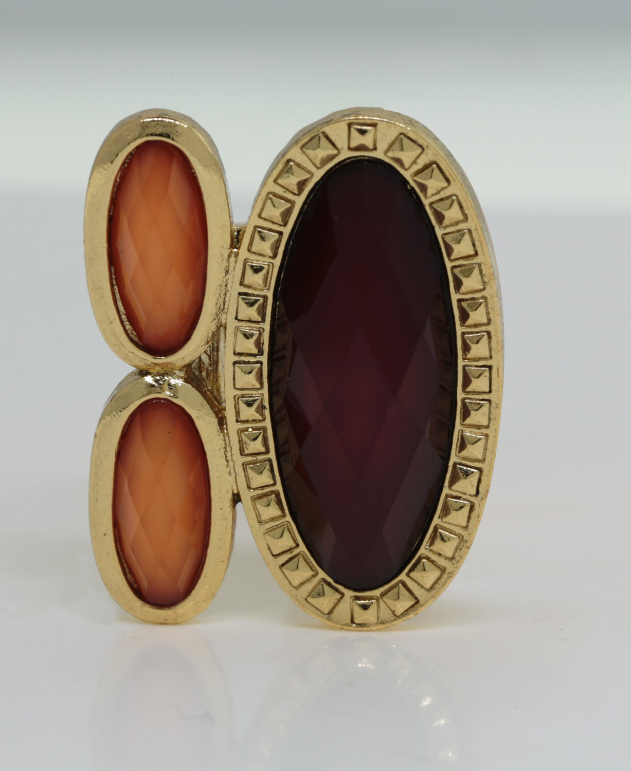 1928 Jewelry Raspberry & Peach Stone Ring