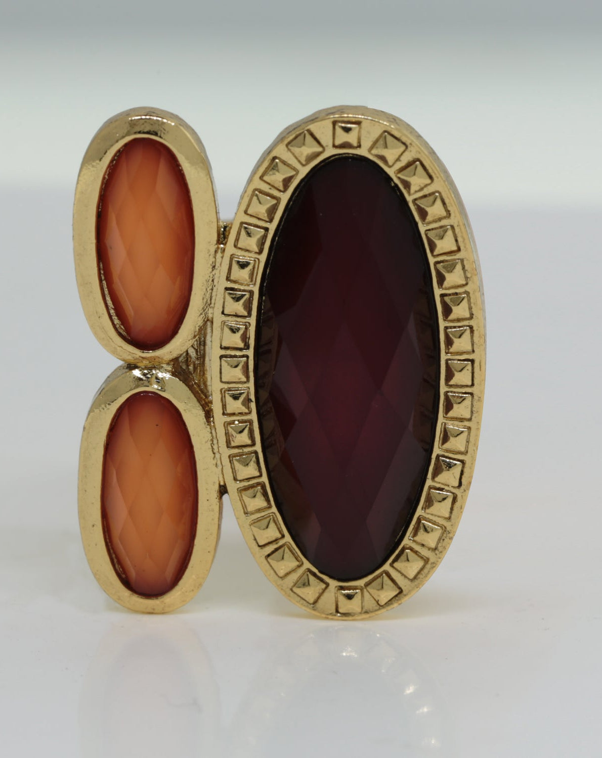 1928 Jewelry Raspberry & Peach Stone Ring