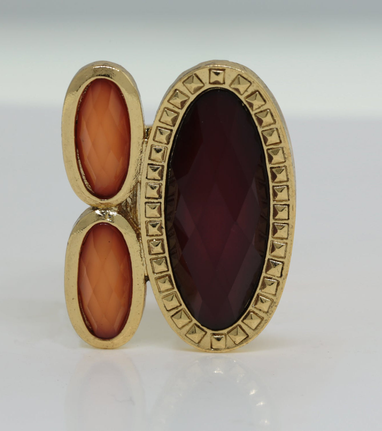 1928 Jewelry Raspberry & Peach Stone Ring