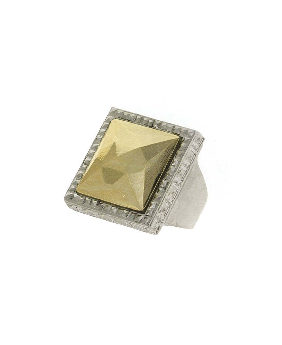 1928 Jewelry Fusion Lux Faceted Stone Square Ring