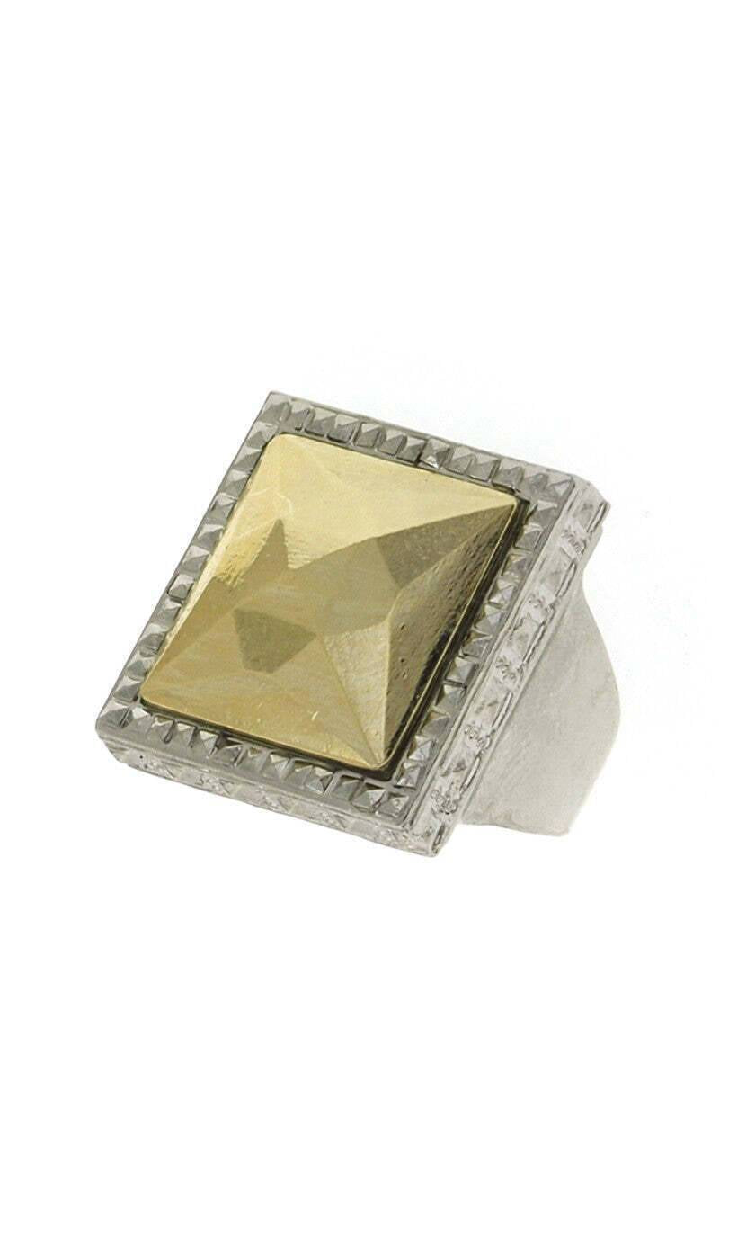 1928 Jewelry Fusion Lux Faceted Stone Square Ring