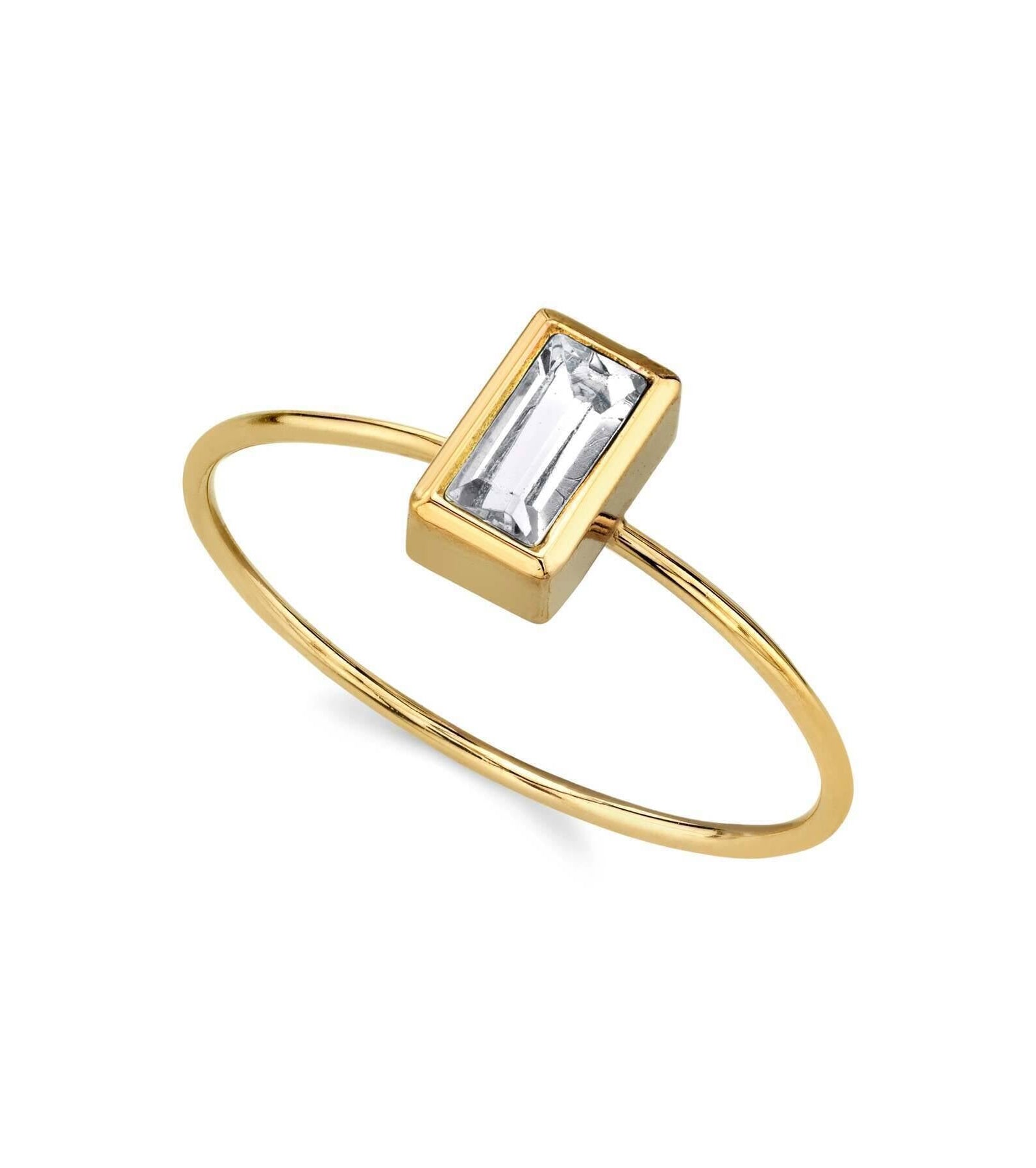 1928 Jewelry Rectangle Crystal Delicate Dainty Ring Size 7