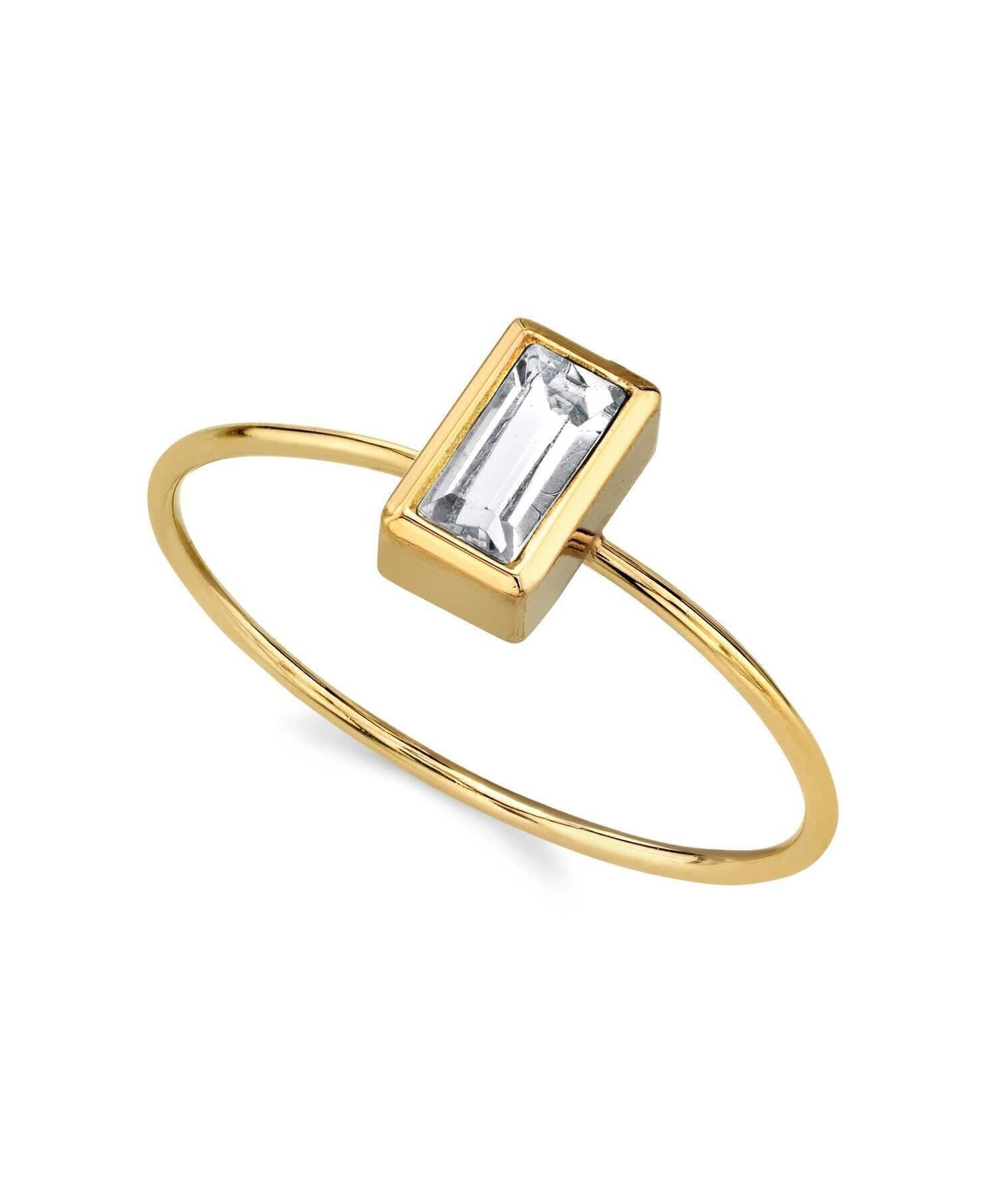 1928 Jewelry Rectangle Crystal Delicate Dainty Ring Size 7