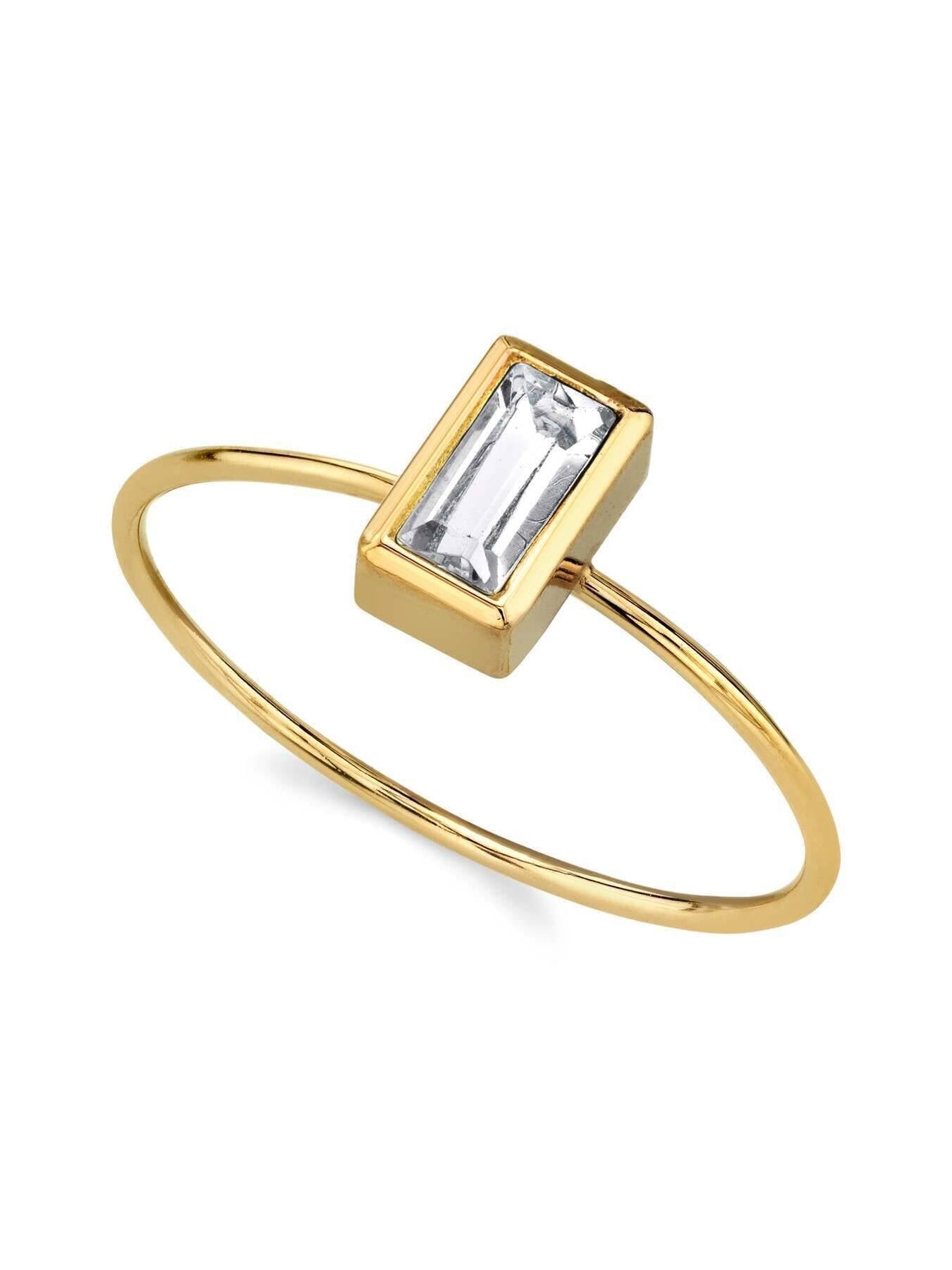 1928 Jewelry Rectangle Crystal Delicate Dainty Ring Size 7