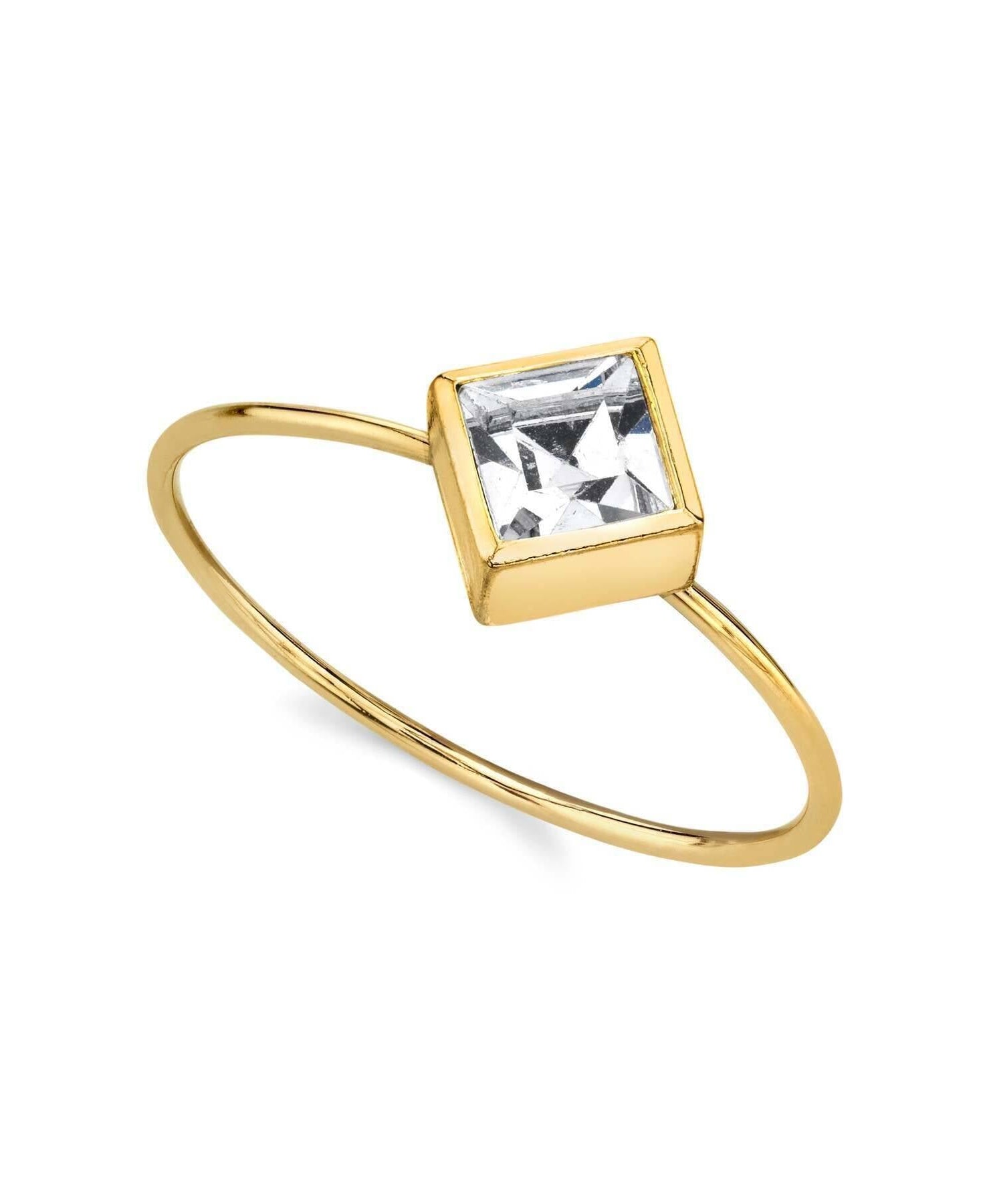 1928 Jewelry Diamond Shaped Crystal Dainty Ring Size 7