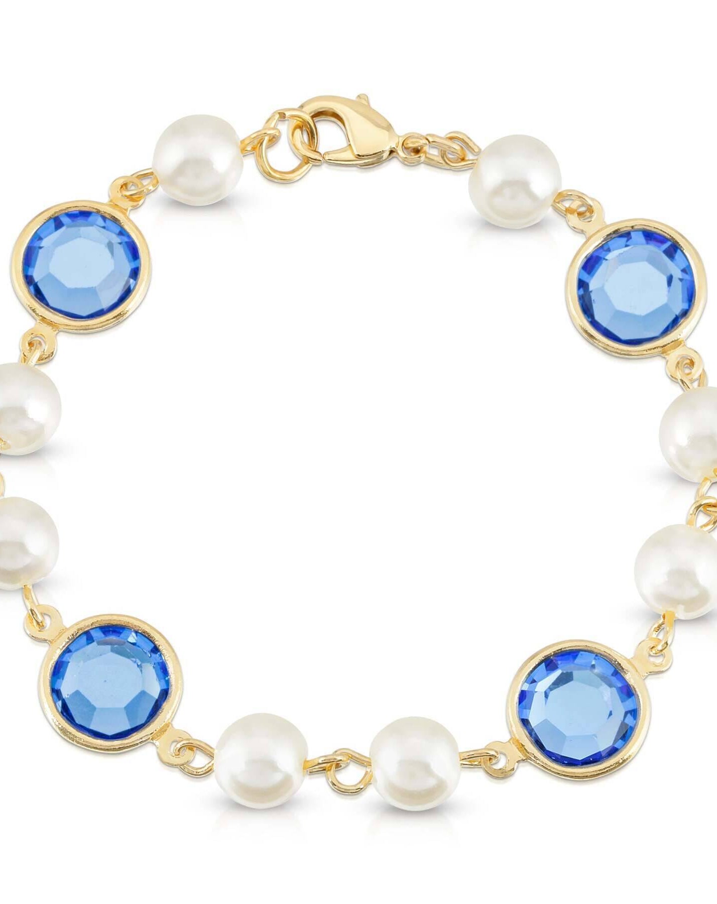 1928 Jewelry Channel Austrian Crystal & Faux Pearl Link Bracelet