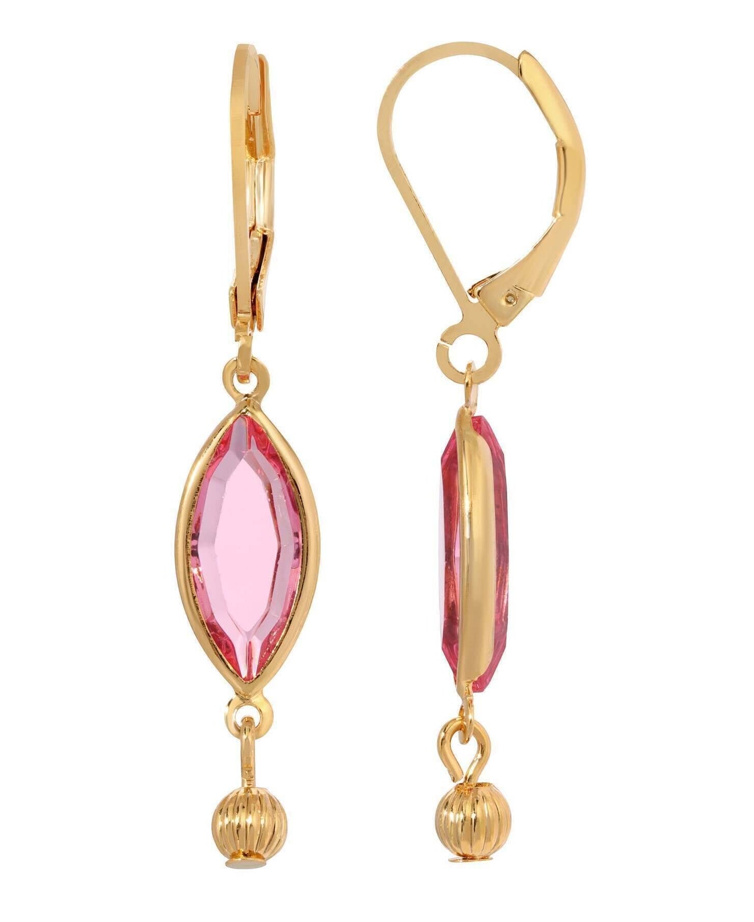 1928 Jewelry Euro Crystal Fluted Bead Drop Earrings