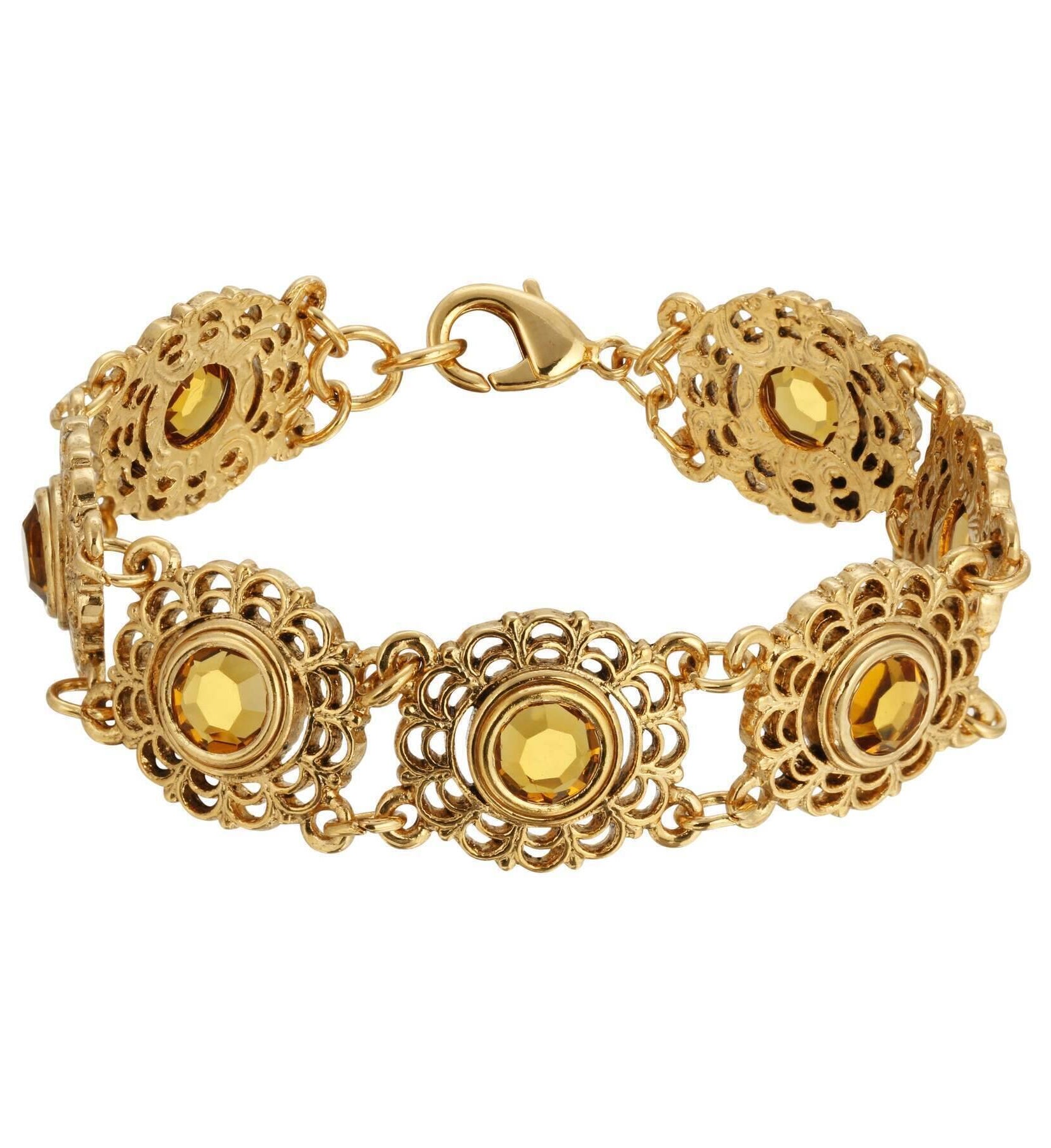 1928 Jewelry Decoratifs Austrian Crystal Link Bracelet