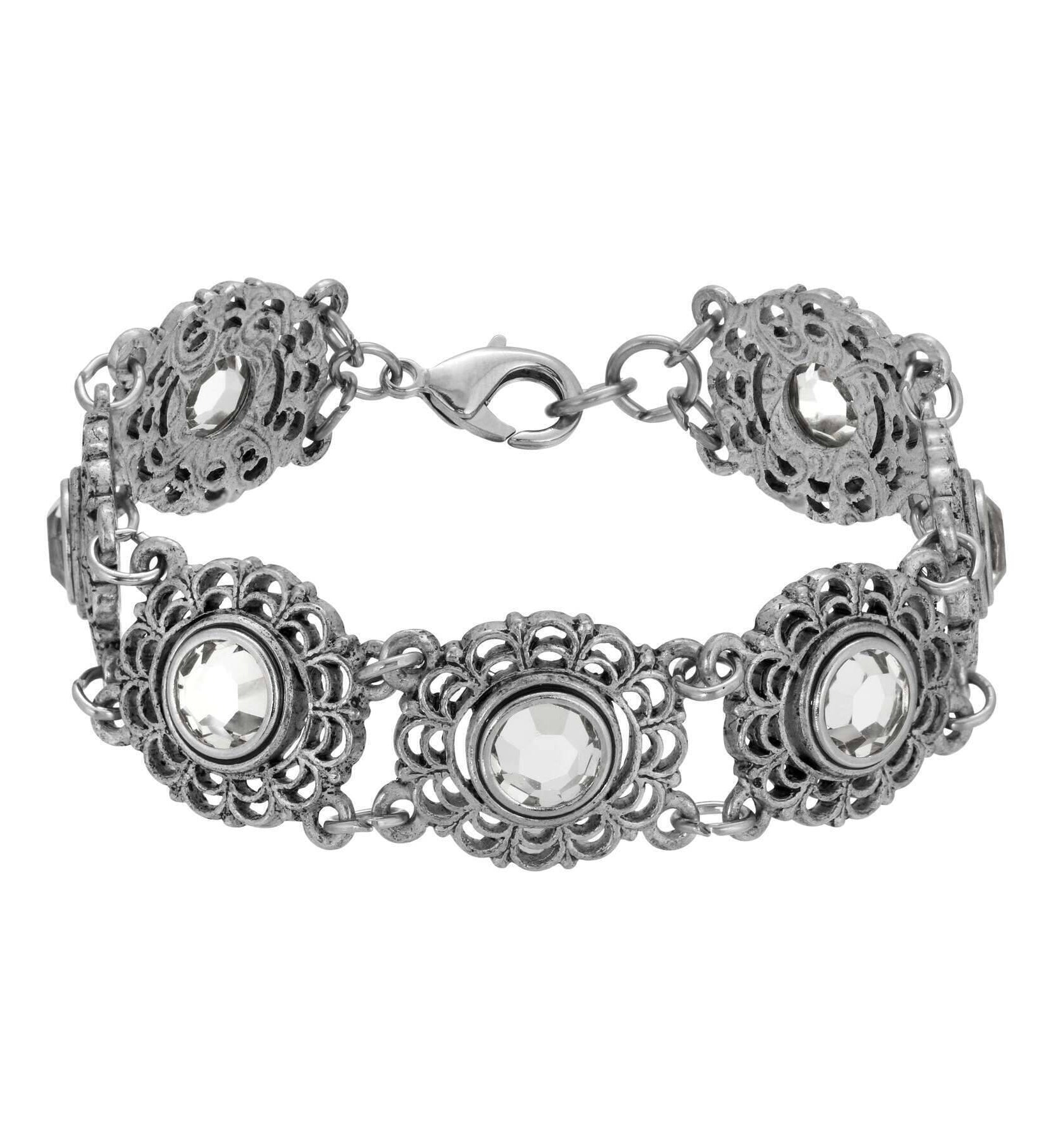 1928 Jewelry Decoratifs Austrian Crystal Link Bracelet