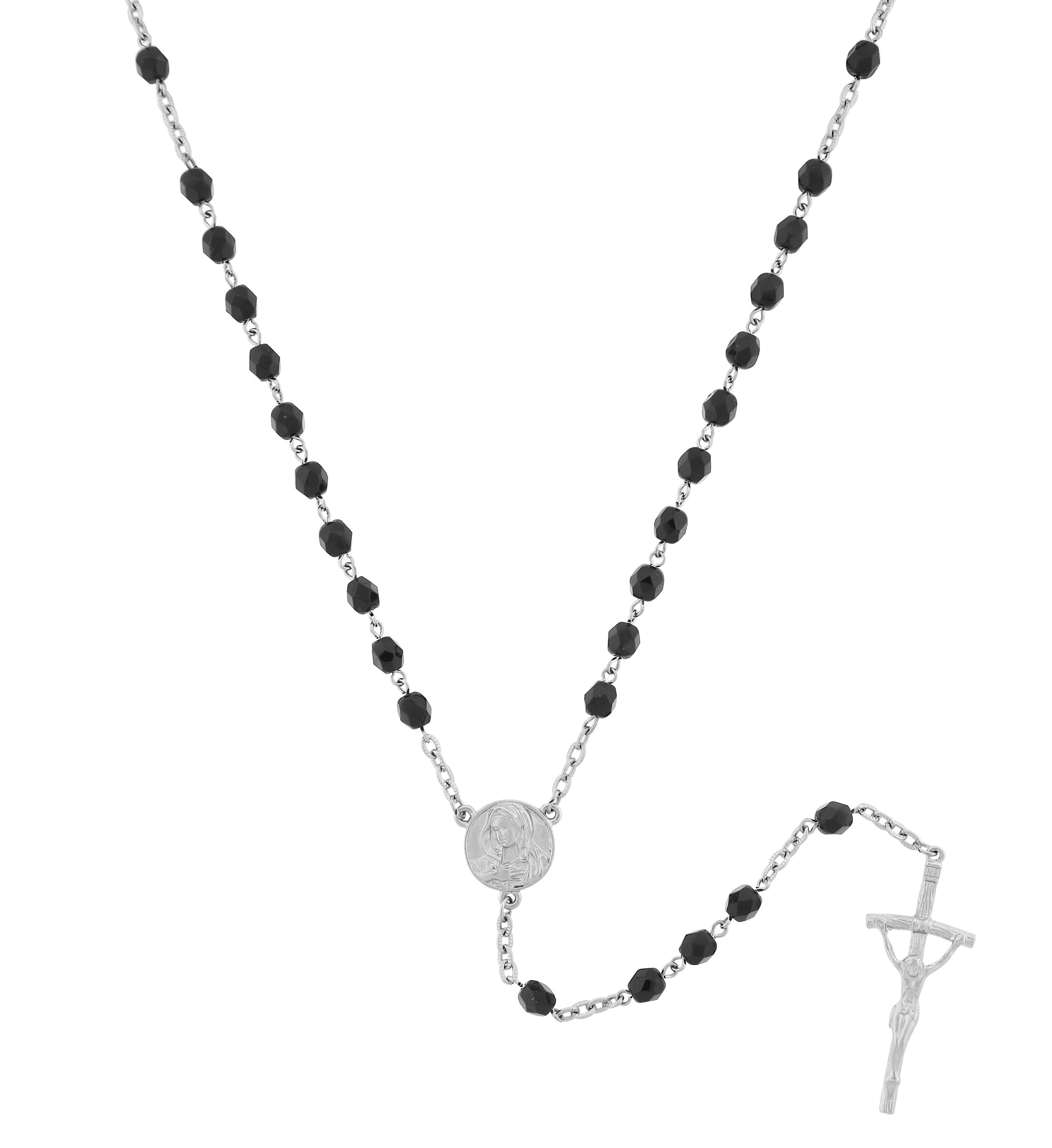 Symbols Of Faith Inspired Papal Pastoral Staff Beaded Rosary