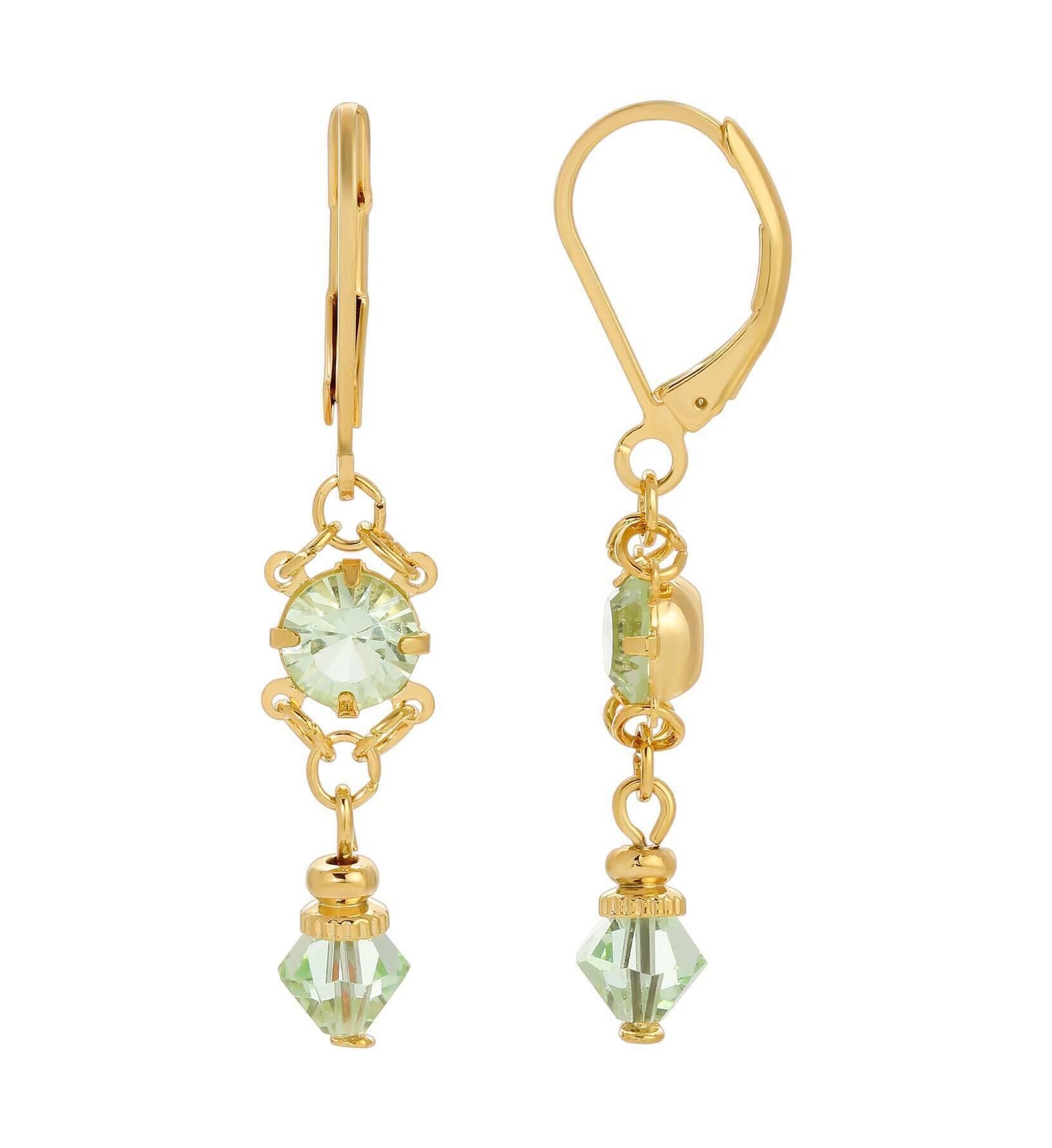 1928 Jewelry Goldene Opulenz European Crystal Drop Earrings
