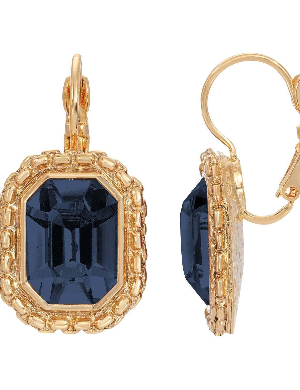1928 Jewelry Royale Austrian Crystal Lever Back Earrings