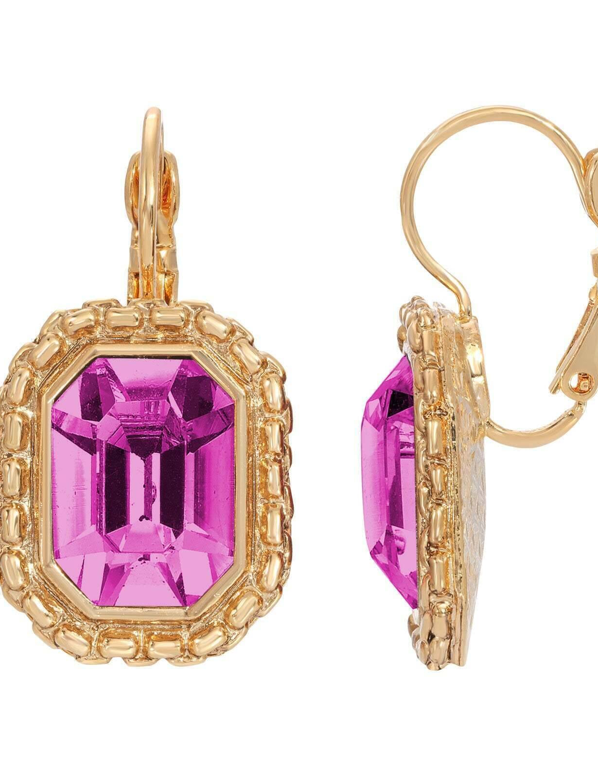 1928 Jewelry Royale Austrian Crystal Lever Back Earrings