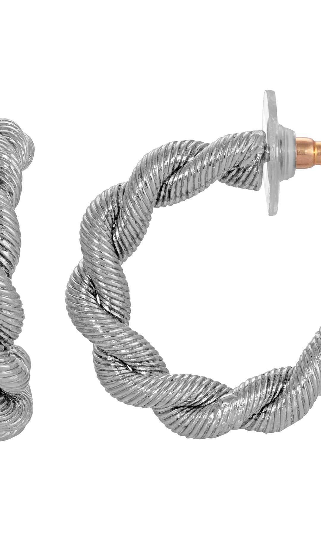 1928 Jewelry Spiral Shaped Hoop Post Earrings