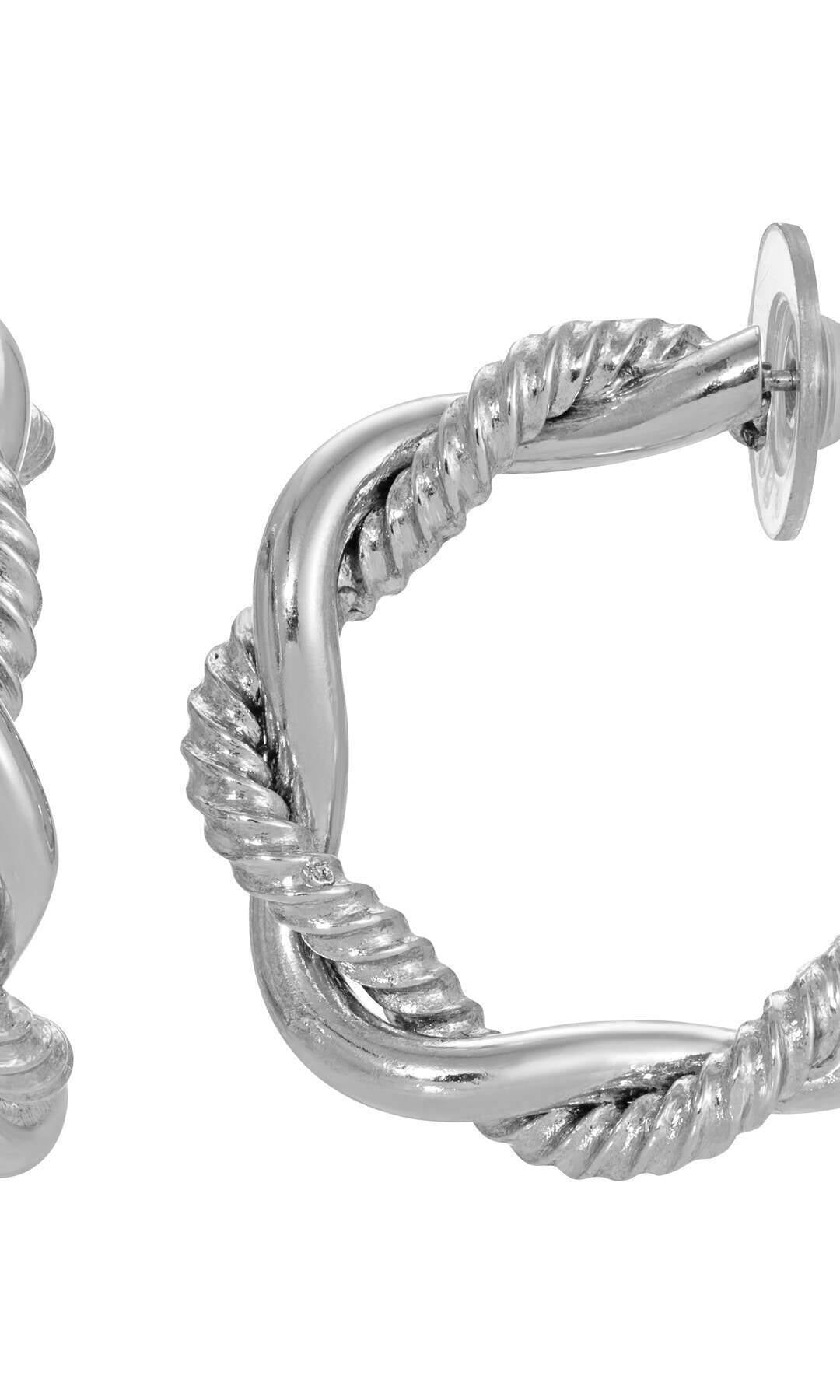 1928 Jewelry Interlacciato Hoop Post Earrings