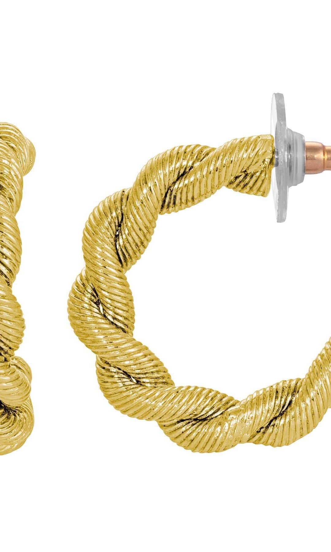 1928 Jewelry Spiral Shaped Hoop Post Earrings