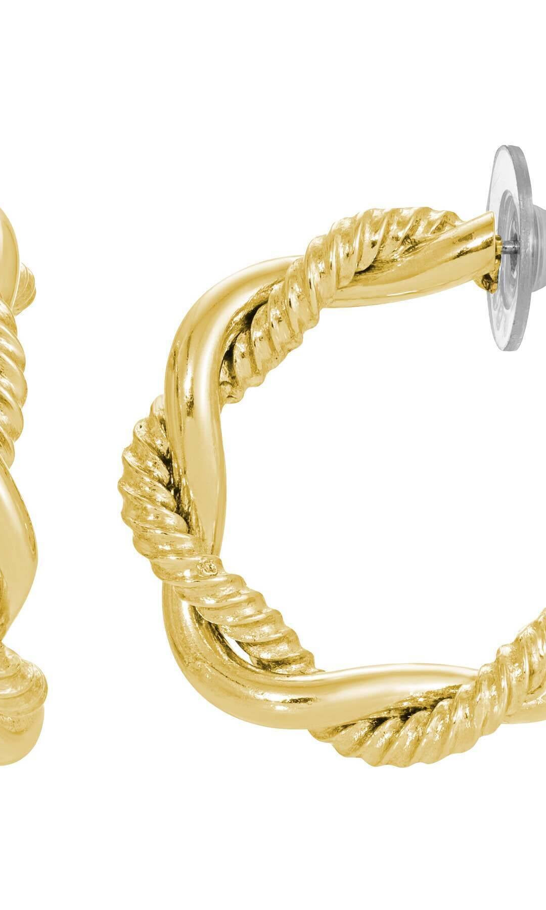 1928 Jewelry Interlacciato Hoop Post Earrings