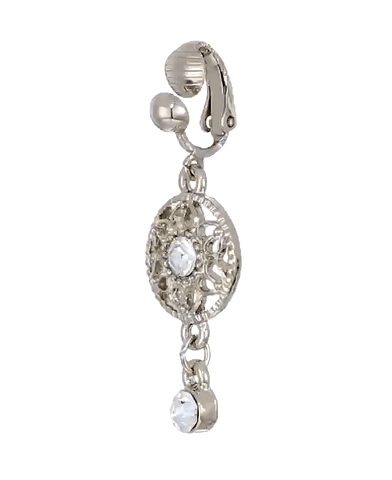 1928 Jewelry Crystal Clip On Drop Earrings