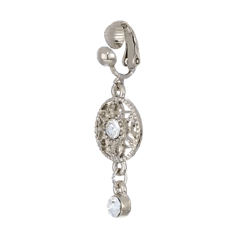 1928 Jewelry Crystal Clip On Drop Earrings