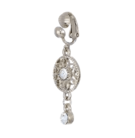 1928 Jewelry Crystal Clip On Drop Earrings