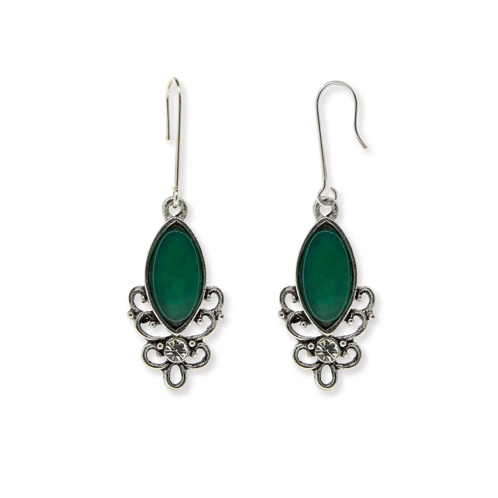 1928 Jewelry Classic Filigree Navette Gemstone Earrings