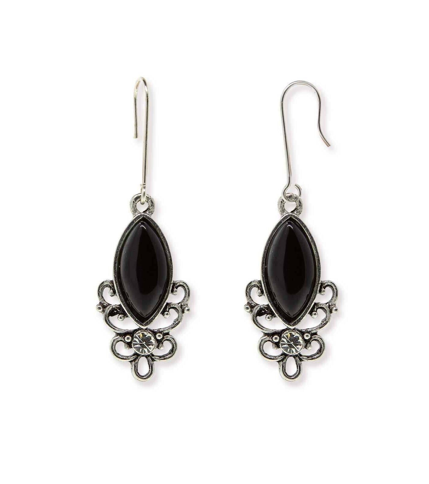 1928 Jewelry Classic Filigree Navette Gemstone Earrings