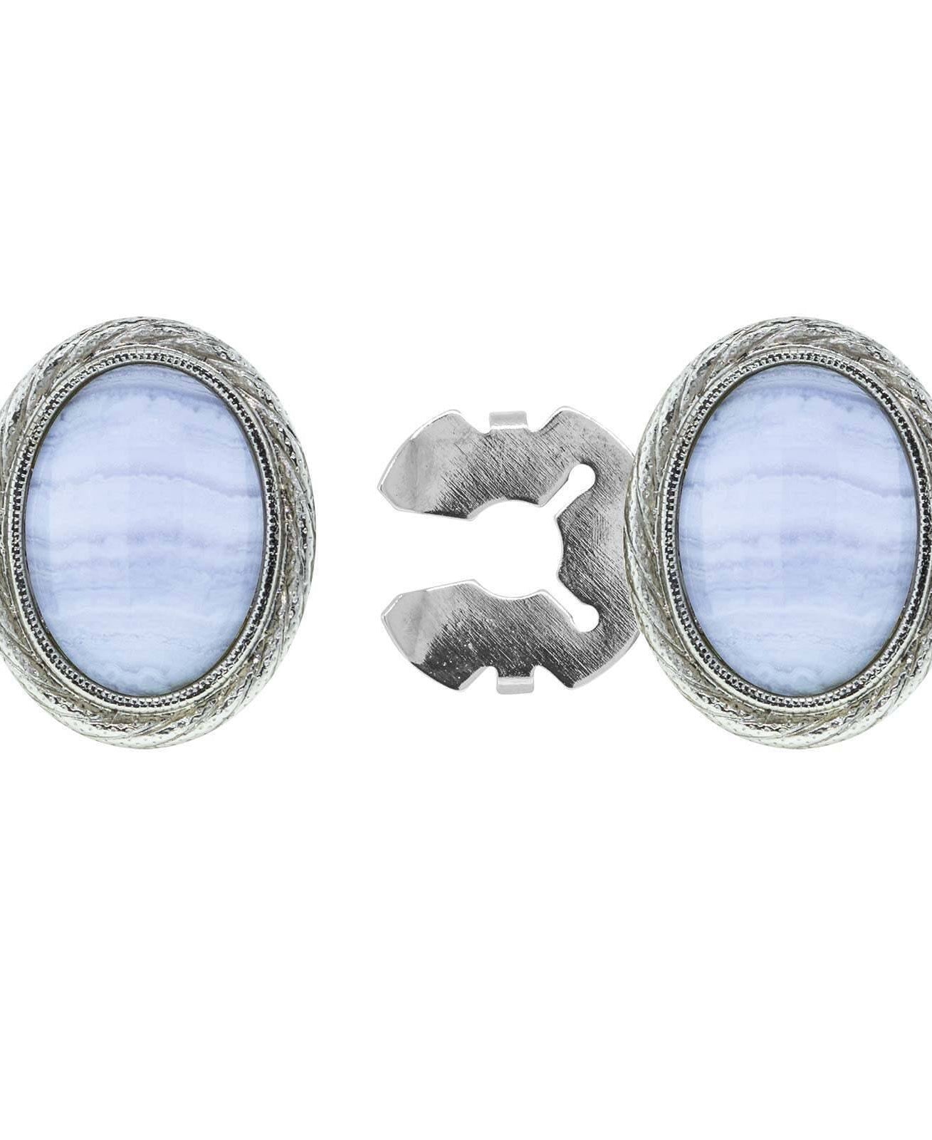 1928 Jewelry CUFF IT!¨ Cufflinks Genuine Stone Oval Button Cover