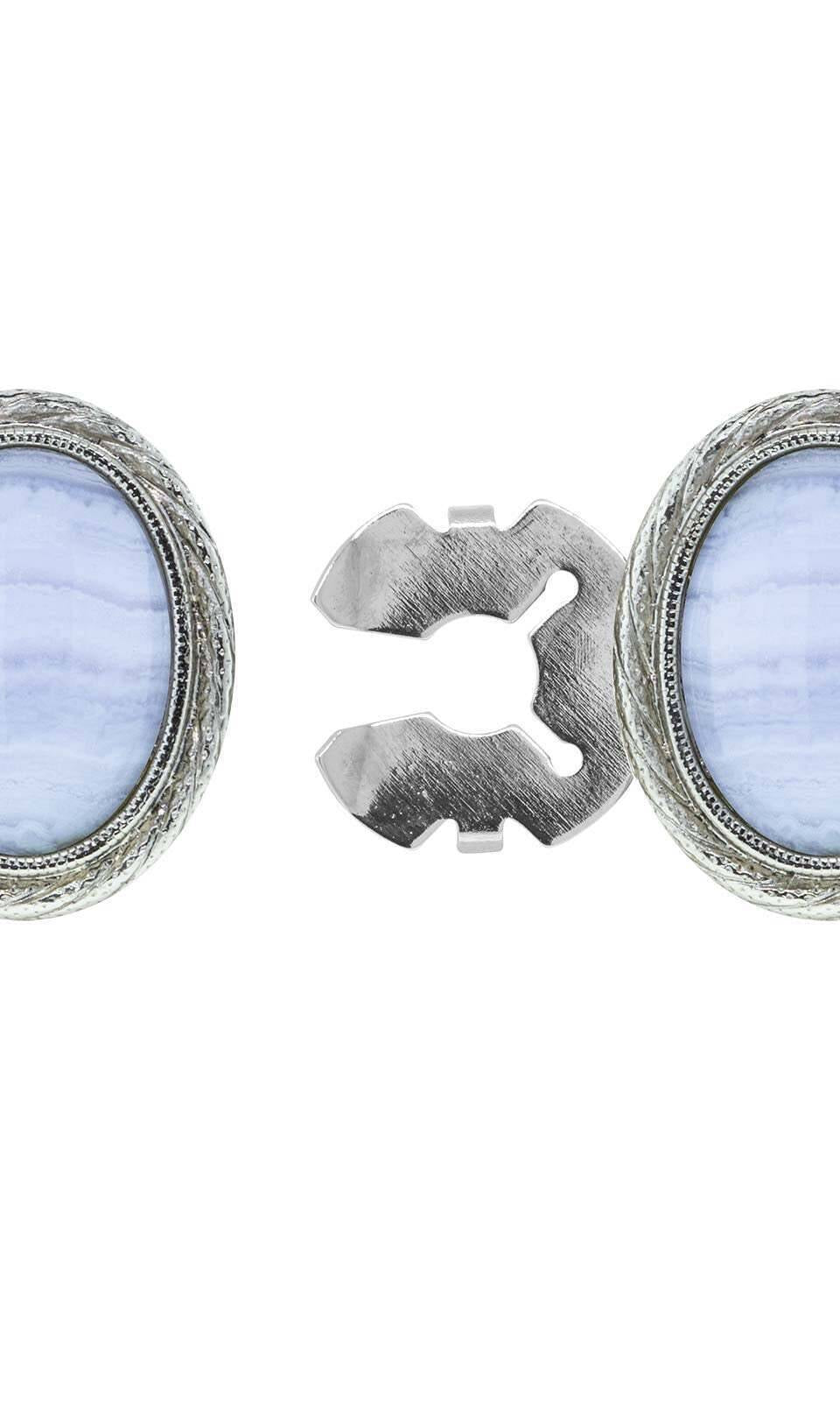 1928 Jewelry CUFF IT!¨ Cufflinks Genuine Stone Oval Button Cover